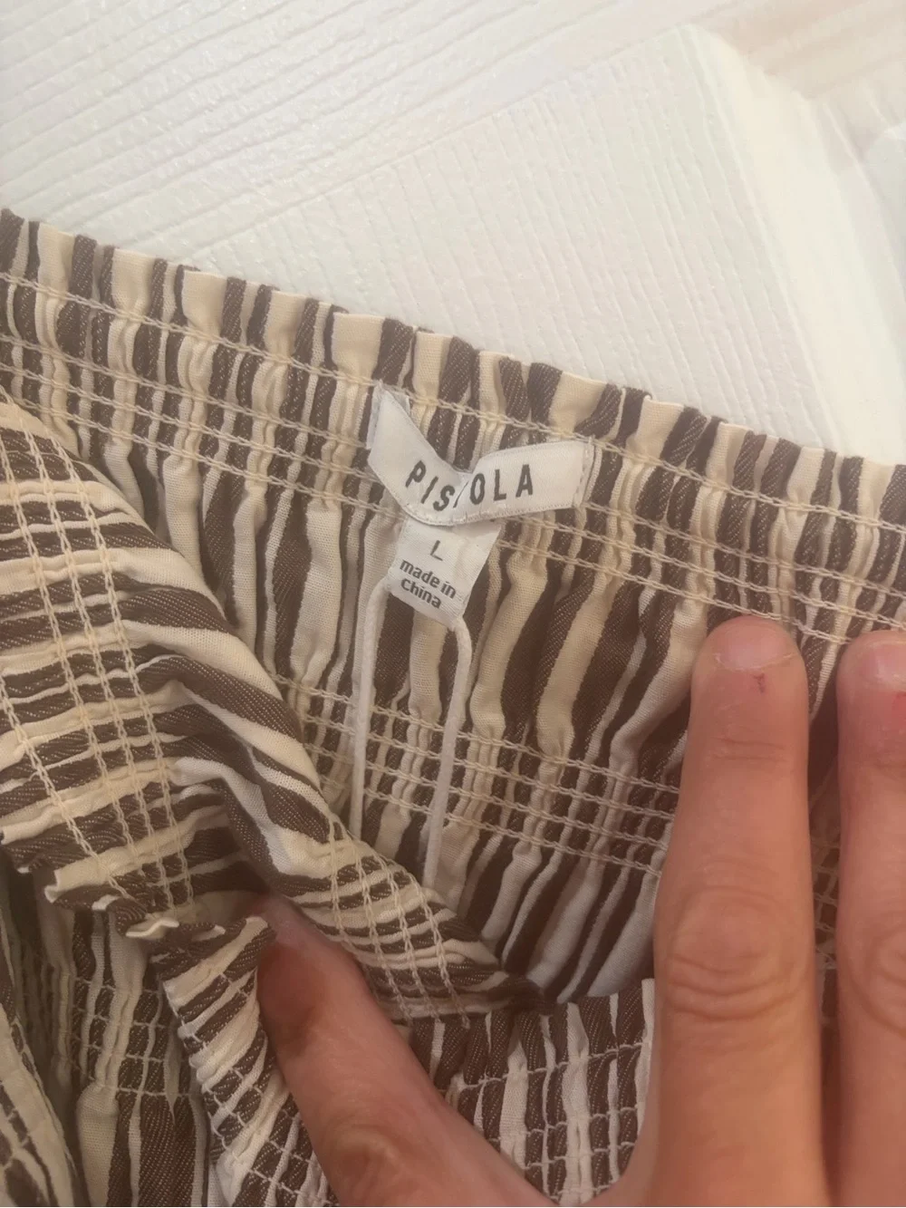 pistola Striped Brown and Cream Maxi Dress - Picture 5 of 5